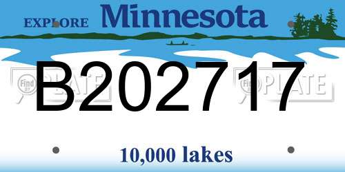 B202717 Minnesota License Plate