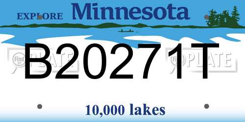 B20271T Minnesota License Plate