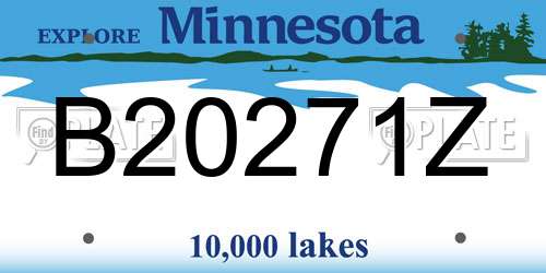 B20271Z Minnesota License Plate