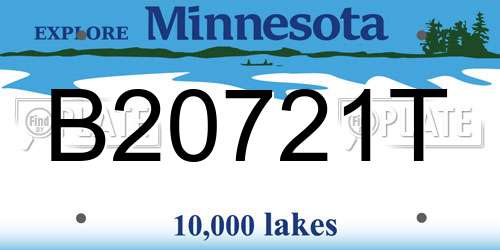 B20721T Minnesota License Plate