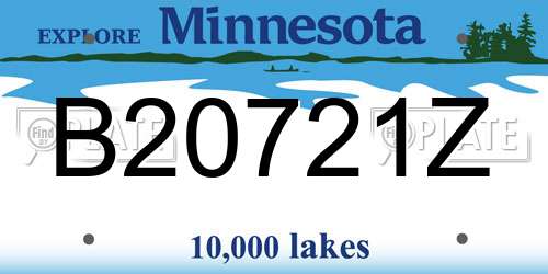 B20721Z Minnesota License Plate