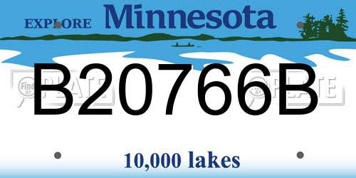 B20766B Minnesota License Plate