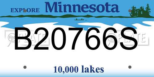 B20766S Minnesota License Plate