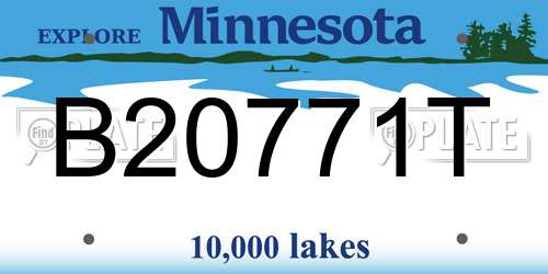 B20771T Minnesota License Plate