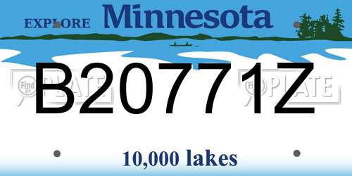 B20771Z Minnesota License Plate
