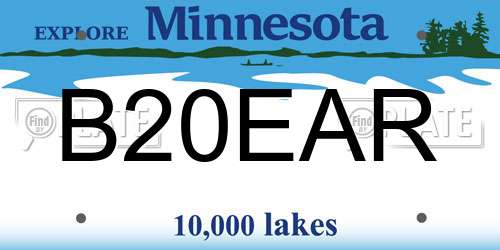 B20EAR Minnesota License Plate
