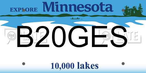 B20GES Minnesota License Plate