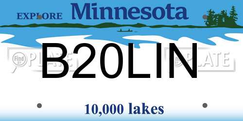 B20LIN Minnesota License Plate