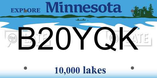 B20YQK Minnesota License Plate