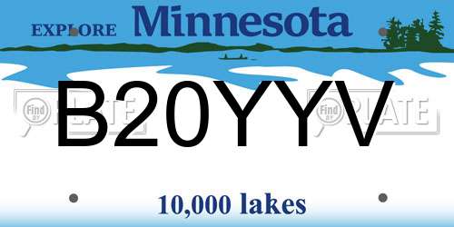 B20YYV Minnesota License Plate