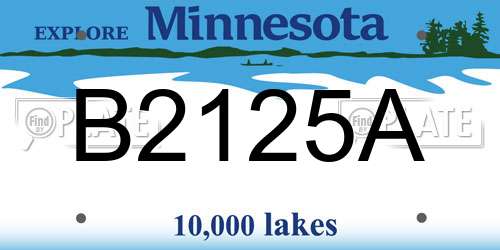 B2125A Minnesota License Plate