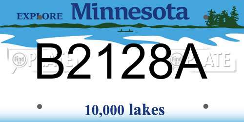 B2128A Minnesota License Plate