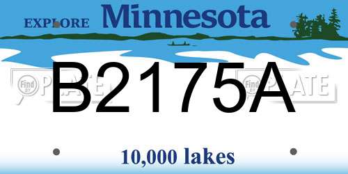 B2175A Minnesota License Plate