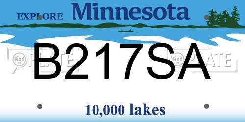 B217SA Minnesota License Plate