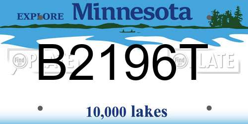 B2196T Minnesota License Plate