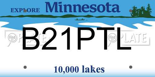 B21PTL Minnesota License Plate