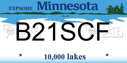 B21SCF Minnesota License Plate