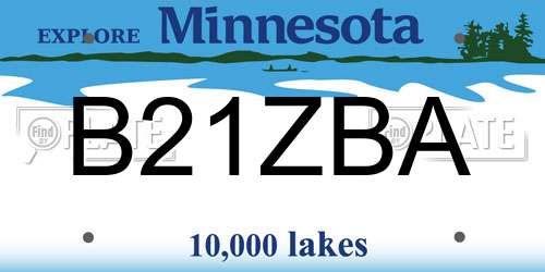 B21ZBA Minnesota License Plate