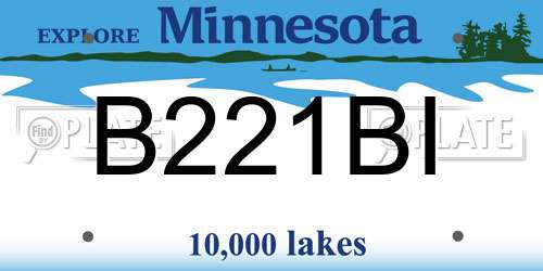 B221BI Minnesota License Plate