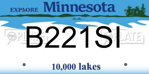 B221SI Minnesota License Plate