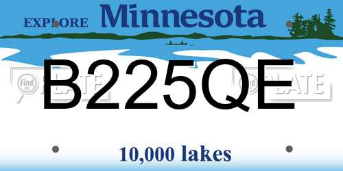 B225QE Minnesota License Plate