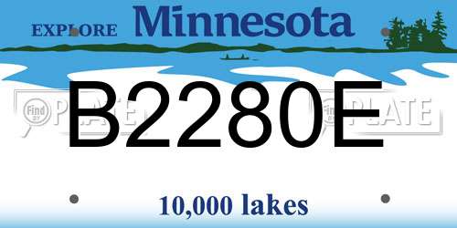 B2280E Minnesota License Plate