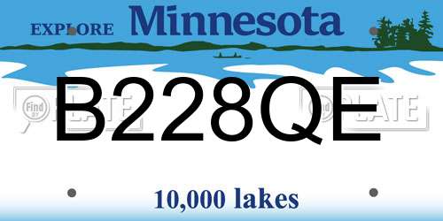 B228QE Minnesota License Plate