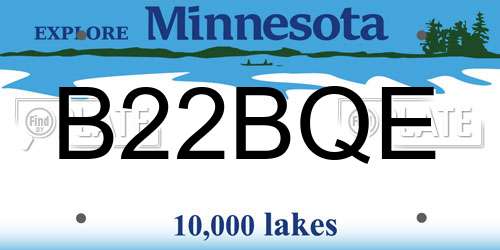 B22BQE Minnesota License Plate