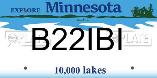 B22IBI Minnesota License Plate