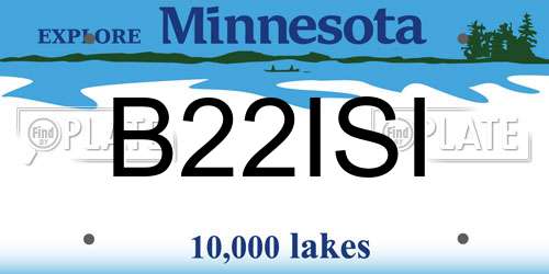 B22ISI Minnesota License Plate