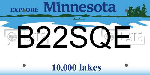 B22SQE Minnesota License Plate