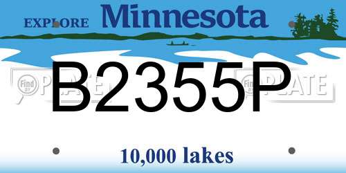 B2355P Minnesota License Plate