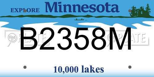 B2358M Minnesota License Plate