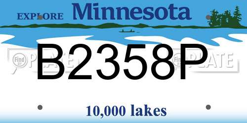 B2358P Minnesota License Plate