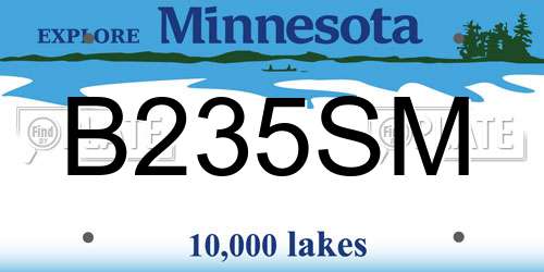 B235SM Minnesota License Plate