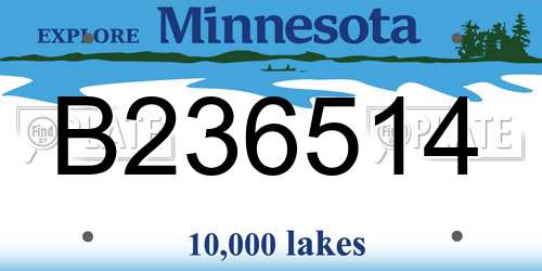 B236514 Minnesota License Plate