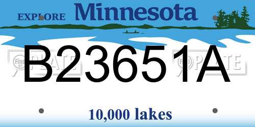 B23651A Minnesota License Plate