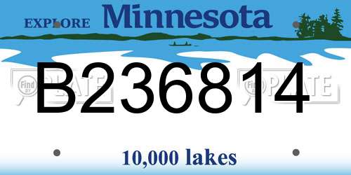 B236814 Minnesota License Plate