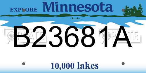 B23681A Minnesota License Plate