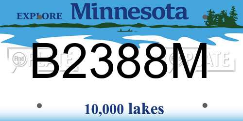 B2388M Minnesota License Plate