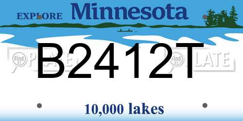 B2412T Minnesota License Plate