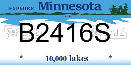 B2416S Minnesota License Plate