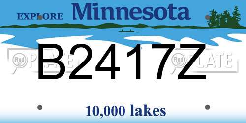 B2417Z Minnesota License Plate