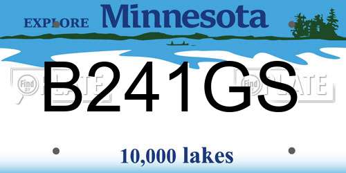 B241GS Minnesota License Plate