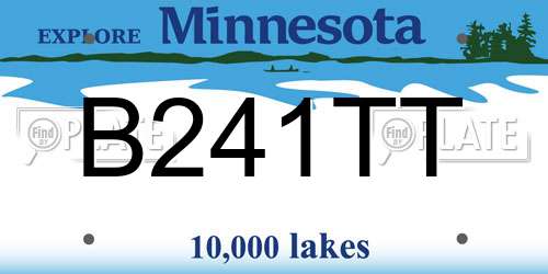 B241TT Minnesota License Plate