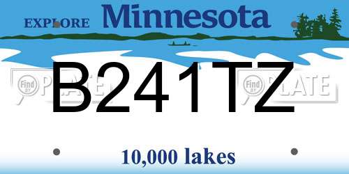 B241TZ Minnesota License Plate