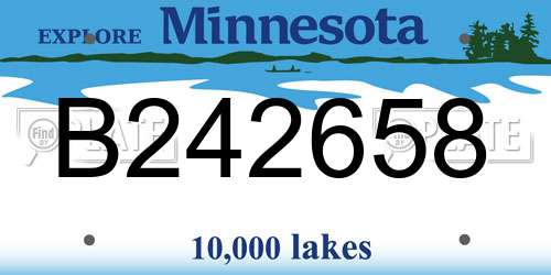 B242658 Minnesota License Plate