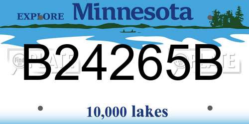 B24265B Minnesota License Plate