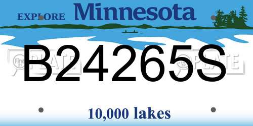 B24265S Minnesota License Plate