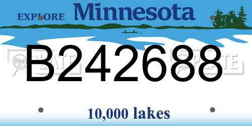 B242688 Minnesota License Plate